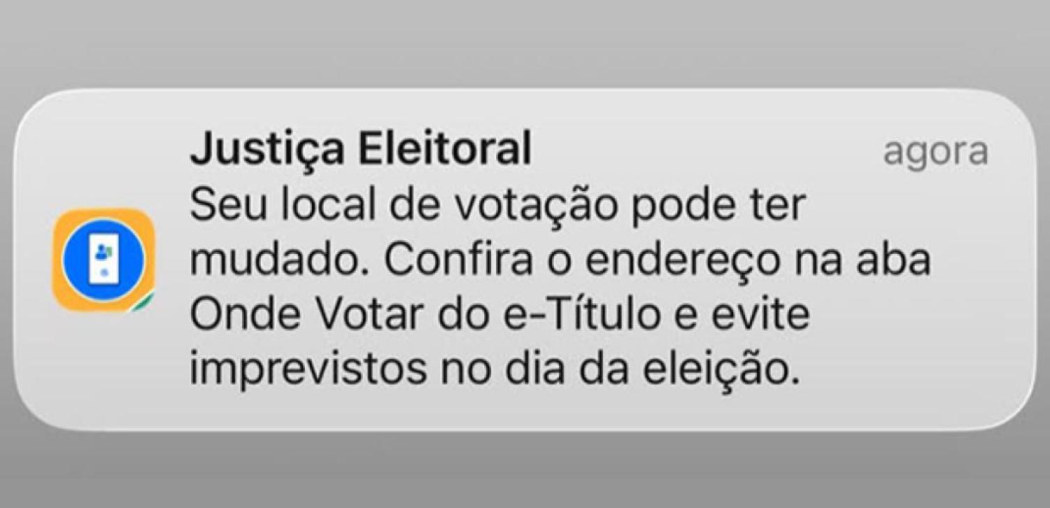 Foto: Divulgação/TSE - Exemplo de notificação