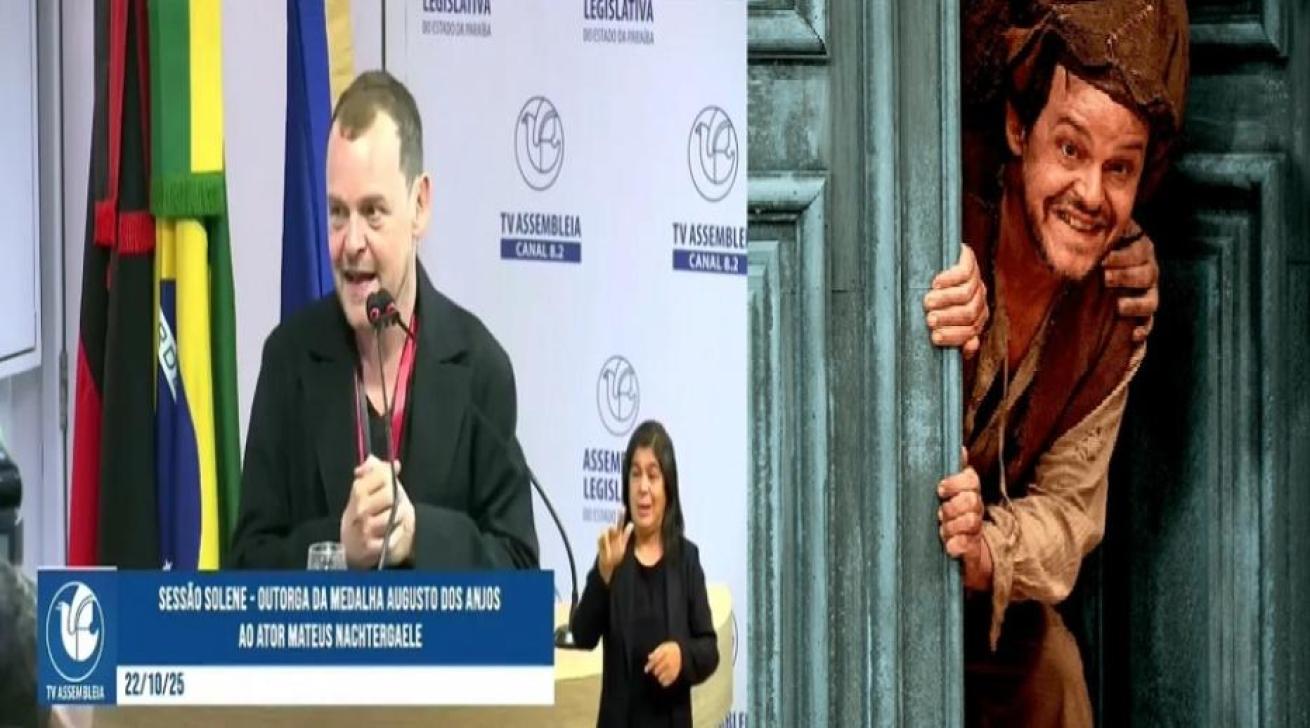 Matheus Nachtergaele é Homenageado com a Medalha Augusto dos Anjos pela ALPB