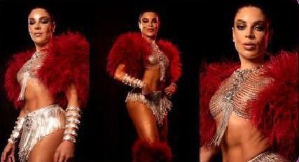 GKAY exibe look ousado para assumir o posto de Musa do Salgueiro para o Carnaval